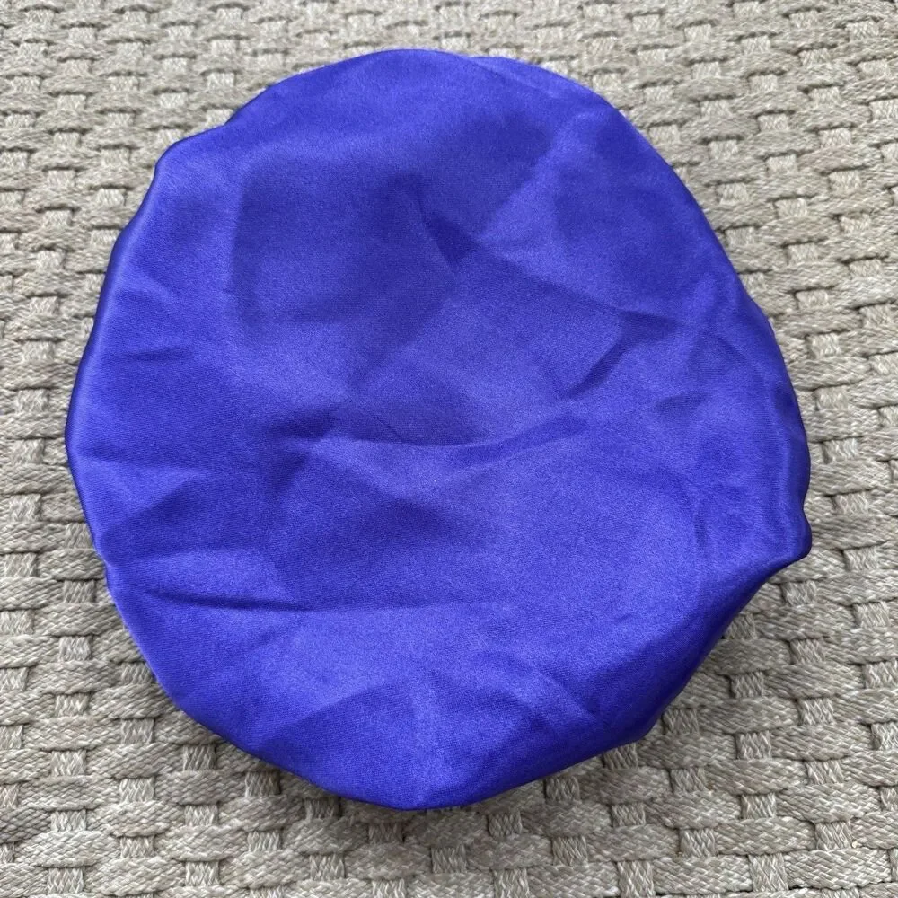 Reversible Satin Sleep Bonnet – Blue & Purple– Extra Large, Elastic Fit